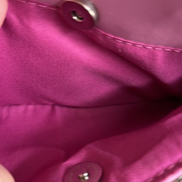 Badgley Mischka  NWT  quilted/beaded bag Crossbody /braided chain  Vegan Violet - Picture 5 of 11